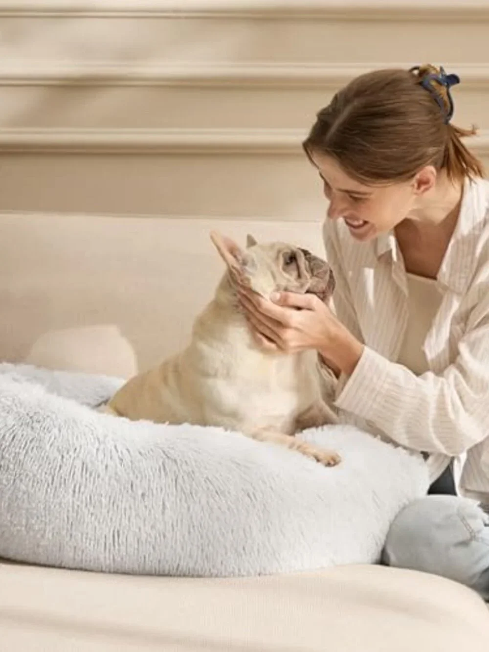 New Calming Dog Bed for Medium Dogs - Donut Washable Medium Pet Bed, 30 inches